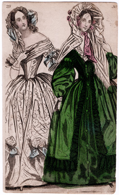1839 [two ladies, green and white dresses]

1839 written on back in pencil